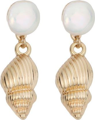 Panacea Freshwater Pearl Drop Earrings in White at Nordstrom