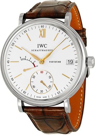 IWC Pre-owned IWC Portofino Hand Wound Eight Days Silver Dial Mens Watch IW510103