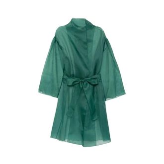 Antonelli Gustav Sheer Belted Jacket - Dames - Blouses & Shirts - Groen - Maat: S Zijde