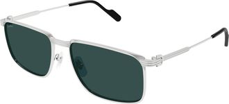 Cartier Green Rectangular Mens Sunglasses CT0534S 002 59