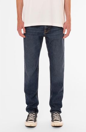Nudie Jeans Steady Eddie II Slim Tapered Organic Cotton Jeans in Blue Soil at Nordstrom, Size 31 X 32