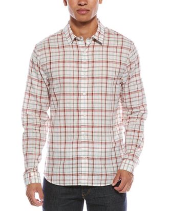 Vince Oakmont Plaid Linen-Blend Shirt