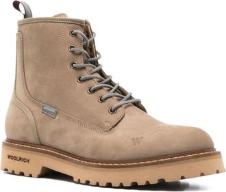 Woolrich Leather Ankle Boots With Lace-Up Design