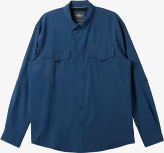 Quiksilver Mens Skipper Long Sleeve Woven Shirt In Ensign Blue