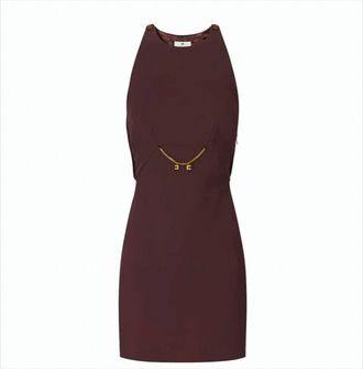Elisabetta Franchi Double Cr&ecirc;pe Dress With Georgette Back