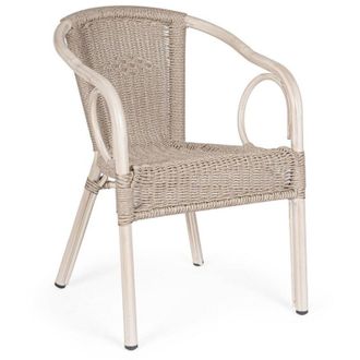 Decorspace Sedia Cala struttura in alluminio con braccioli per interni ed esterni -Antik / Confezione da 1 Pezzo