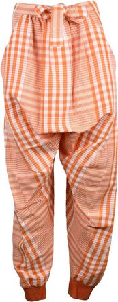 Vivienne Westwood Harem Leg Trousers with Bold Checkered Pattern and Adjustable Waistband