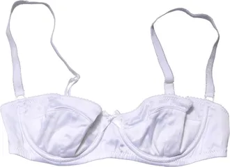 Dolce & Gabbana Womens White Semi-Pad Underwire Balconette Bra Underwear Elastane Silk Clothing