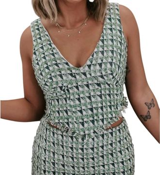 Le Lis Blanc Deux Youre A Gem Corset Top In Green