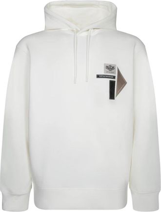 Emporio Armani Witte Katoenen Hoodie met Kangoeroezak - Heren - Hoodies - Wit - L - Katoen - Hoodies & sweatvesten