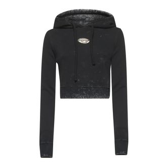 Diesel Hoodies & sweatvesten, Dames, Zwart, S, Katoen, F-Slimmy-Hood-P5 Hoodie
