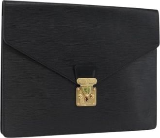 Louis Vuitton Pre-owned Clutches, female, Black, Size: ONE SIZE Pre-owned Vintage Epi Briefcase