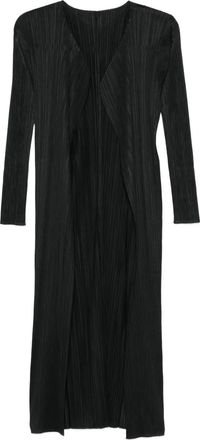 Pleats Please Issey Miyake Jas met geplooid effect en open voorkant - Zwart
