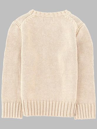 Polo Ralph Lauren Flag-Embroidered Cotton Sweater - Beige