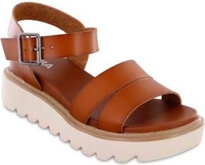 Mia Jovie Ankle Strap Platform Wedge Sandal in Cognac at Nordstrom Rack, Size 6.5