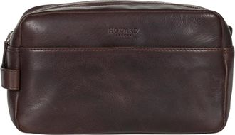 Howard London Hayden Toilettas - Heren - Toilettassen - Bruin - ONE Size - Leer - Tassen
