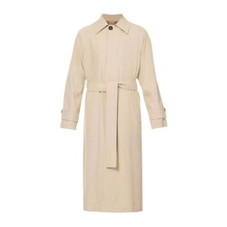 Ferragamo Wool Trench Coat - Heren - Trenchcoats - Beige - 2XL - Wol - Jassen