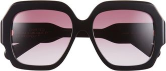 Chloé 56mm Rectangular Sunglasses in Black Black Red at Nordstrom Rack