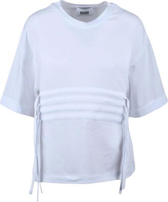 Alpha Studio White Cotton Elastane T-shirt
