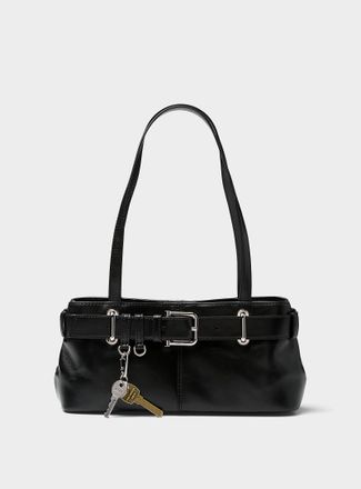 Osoi Womens Brocle small black leather shoulder bag