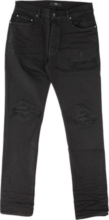 Amiri Slim Fit Distressed Black Cotton Jeans