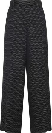 Dries Van Noten Wide-Leg Penn Pants With Geometric Grey Pattern