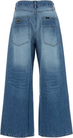 Lois Womens Denim Beatrix Wide-Leg Jeans Distresseddoublestone