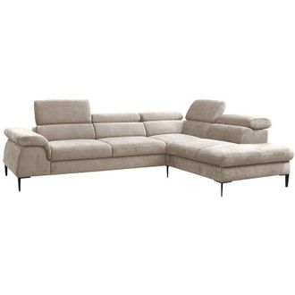 Vente-Unique Pascal Morabito - Grande divano letto in Velluto Beige - Angolo a destra - sepina di