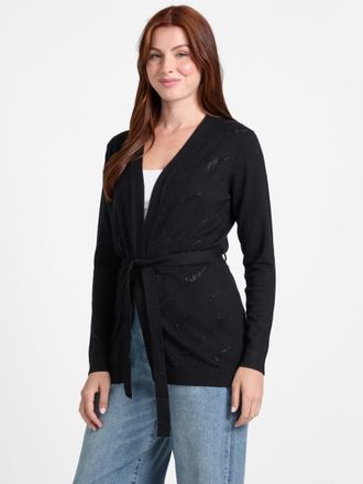 Guess Peggy Logo Rhinestone Cardigan