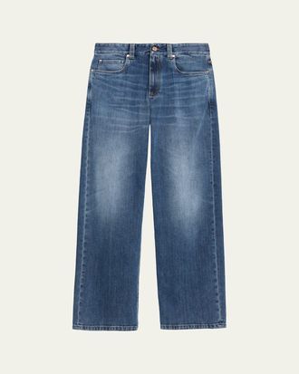 Brunello Cucinelli Straight-Leg Medium Wash Denim Jeans