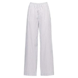 Loulou Studio Wide Trousers, female, White, Size: 2XS Cisco Stripe Cotton-Poplin Drawstring Pants