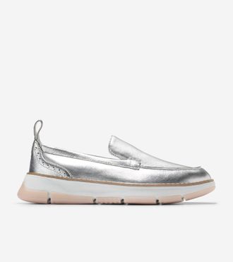 Cole Haan Womens Zer&oslash;grand Rella Venetian Loafers - Silver Size 10.5