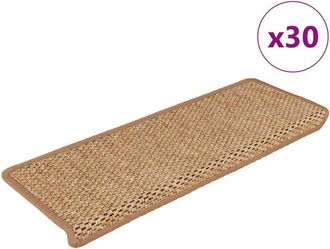vidaXL Alfombra Autoadhesiva Escalera Sisal 30 Uds 65x21x4 Cm Orange Vidaxl