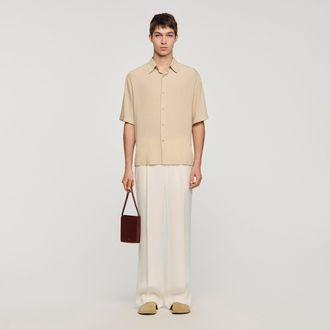 Sandro Pleated shirt with shark collar