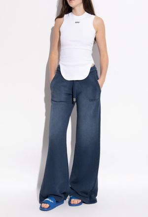 Off-white Slides With Logo, Womens, Blue