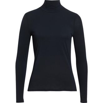 St. John The Nuda Jersey Turtleneck Top in Black at Nordstrom, Size X-Small