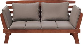 Beliani Banco de madera madera oscura 2 personas