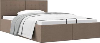 vidaXL Vidaxl - Cama Canap&eacute; Hidr&aacute;ulica Almacenaje Sin Colch&oacute;n Taupe 140x200 Cm
