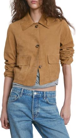 Mango Suede Jacket in Ochre at Nordstrom, Size X-Small