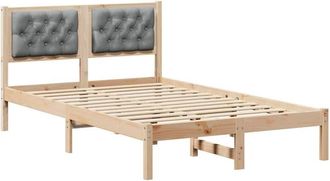 vidaXL Estructura De Cama Con Cabecera Gris Claro 120 X 200 Cm Vidaxl