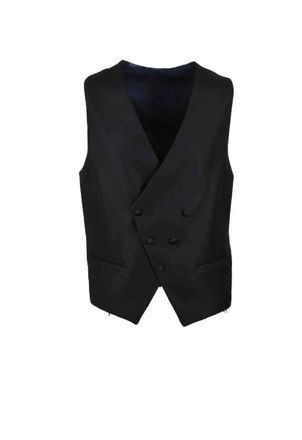 Alessandro Dell'Acqua Blue Double-Breasted Polyester-Blend Vest
