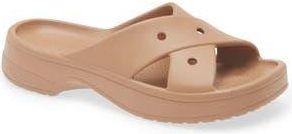 Crocs Cross Strap Slide Sandal in Milk Chocolate at Nordstrom Rack, Size 8