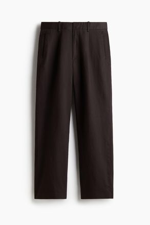 H&M Hose aus Leinenmix in Relaxed Fit - Dunkelbraun