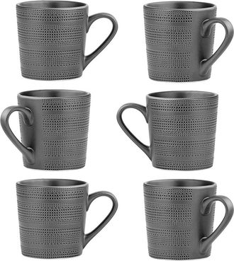 10 Strawberry Street Set Of 6 Onyx Shadow Mugs