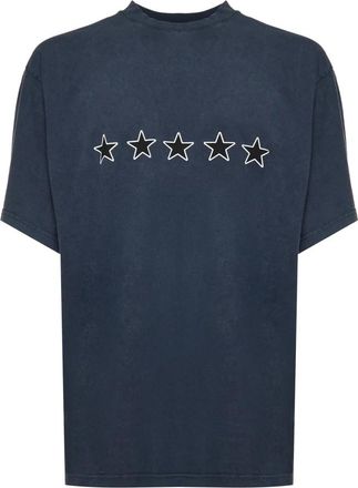 Balenciaga Twisted Crew Neck T-Shirt - Heren - T-shirts - Blauw - S - Katoen - Tops
