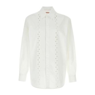 Valentino Garavani Casual Shirts, male, White, Size: M Poplin Shirt