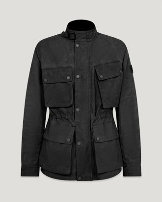 Belstaff Service Fieldmaster Mens Dry Waxed Cotton Black Size S