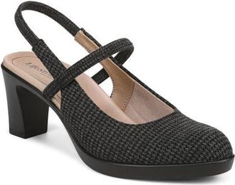 Life Stride Evoke Slingback Mary Jane Platform Pump in Black Grey at Nordstrom, Size 9.5