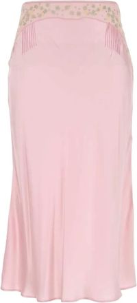 Prada Gonna midi in raso - Rosa