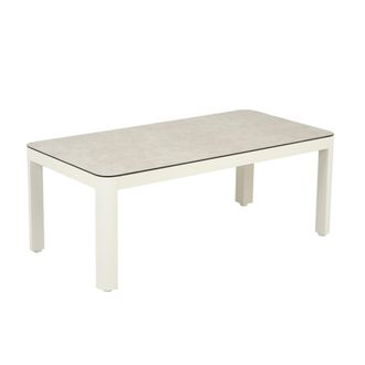 ED&Egrave;N JARD&Iacute; Mesa auxiliar cristal templado tipo cer&aacute;mica blanco envejecido